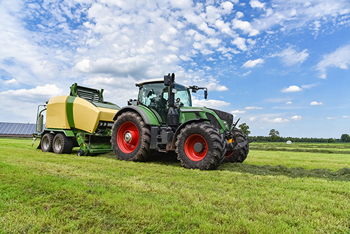 Tractor out in the field